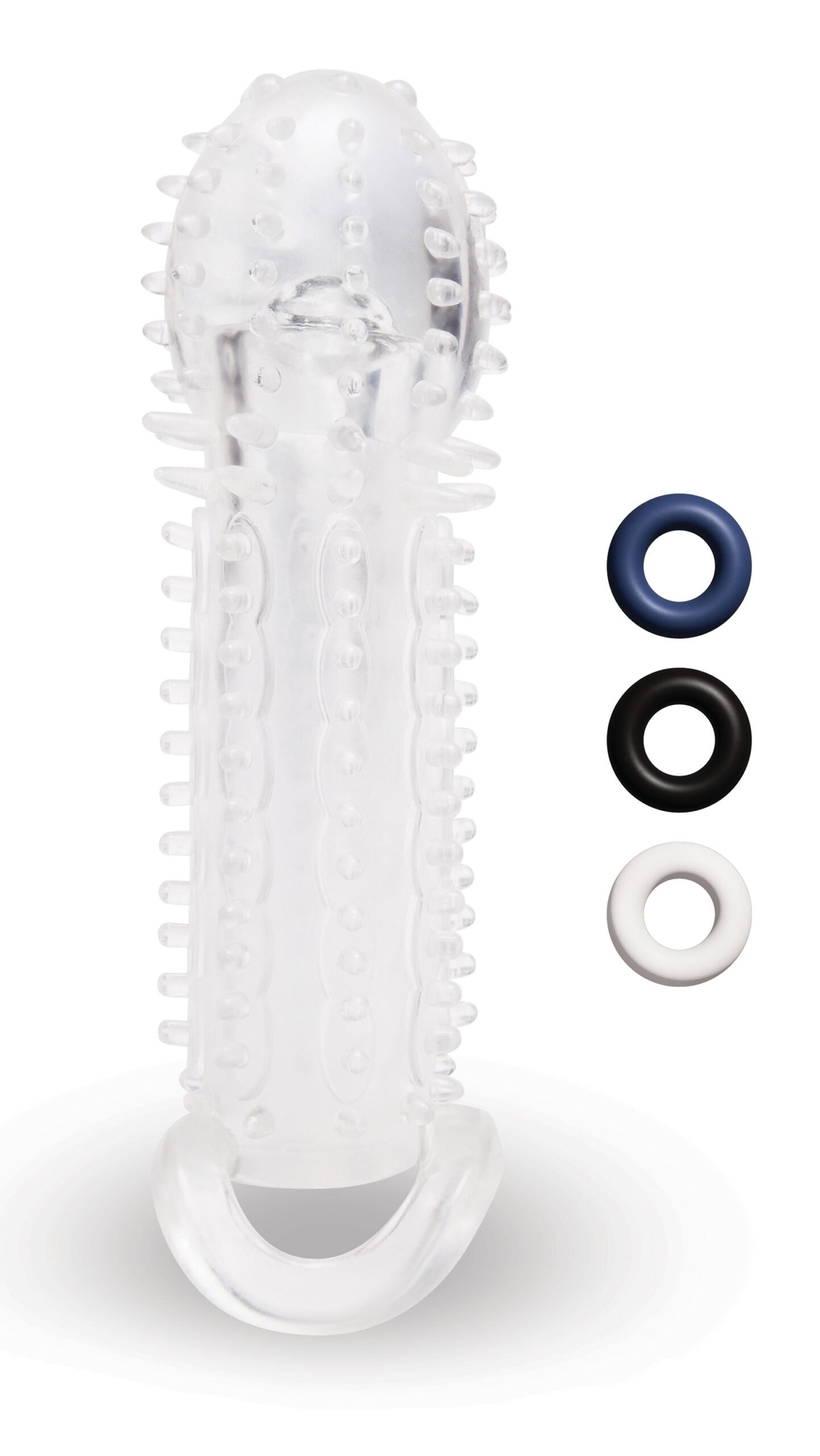 Size Up - Transparante penisverlenger met noppen - 15,5 cm